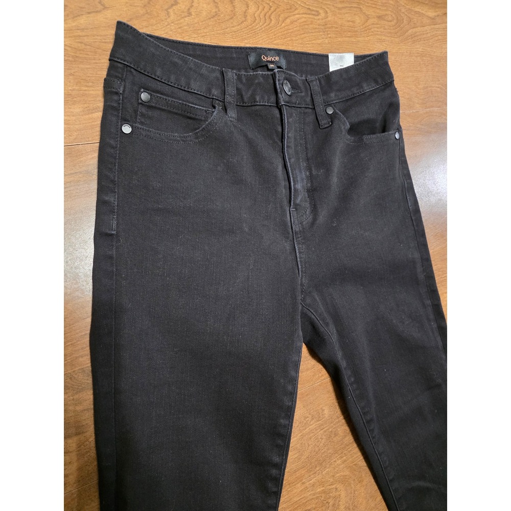 Quince Black Stretch High‎ Rise Skinny Jeans Size 26 casual  Inseam 28 - Picture 2 of 16